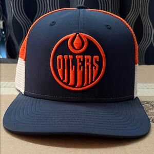 Fanatics Navy and Orange Oilers Hat
